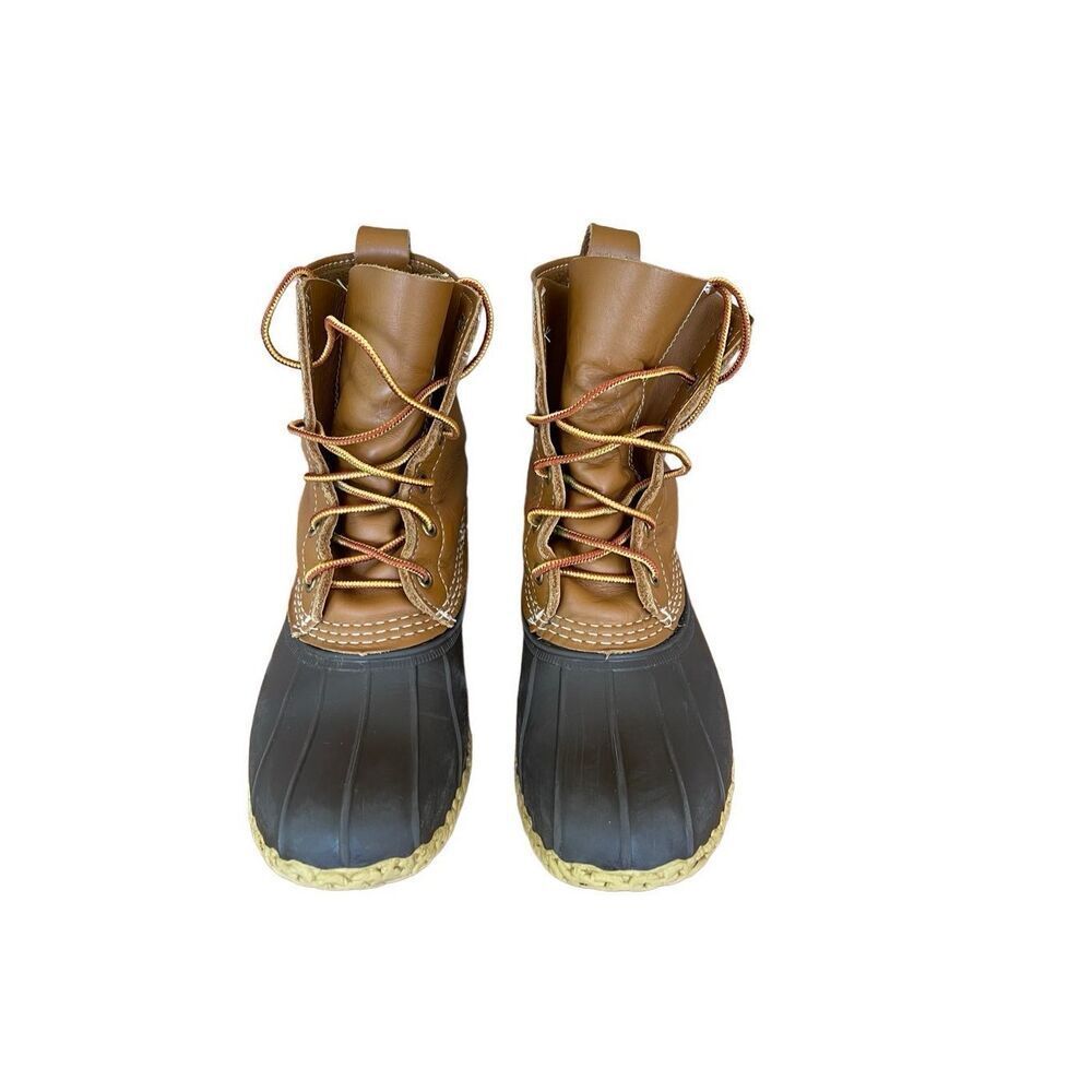 L.L. Bean Womens Brown & Black Lace Up 8" Gore-Tex Thinsulate Rain Boots Size 8